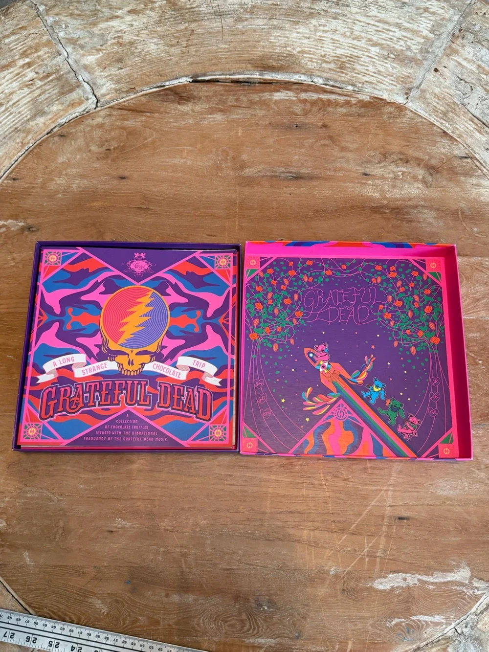 Grateful Dead Pink Multicolor Psychedelic Truffle Box EMPTY